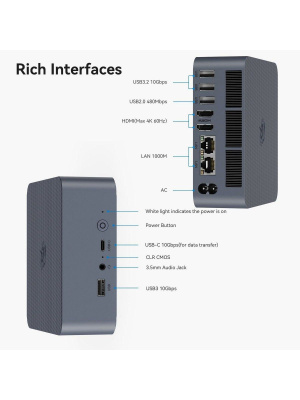 ����-�� Beelink EQi13-LP, Intel Core i5-13500H/24 �� DDR4/500 �� SSD/Intel Iris Xe Graphics/��� ��, ����� (BL/EQi13 Pro/13500H/32G/500G/Frost Silver)