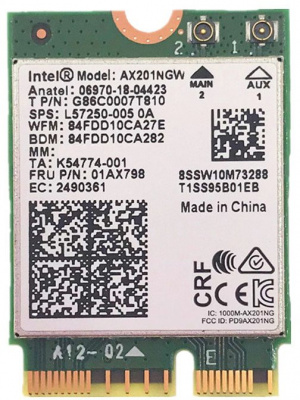����� �������� ����������� Intel� Wi-Fi 6 AX201, 2230, 2x2 AX+BT, No vPro�,999TD0