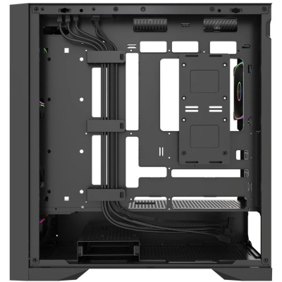 ������ Powercase ByteFlow Pro ARGB, Black, Tempered Glass, Type-C, 4x 120�� ARGB PWM Fans, ������, E-ATX  (CH9GPB-A4)