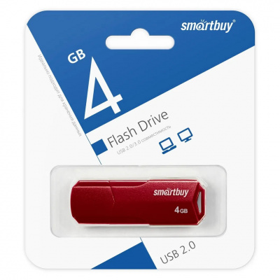 USB Flash ���������� 4Gb SmartBuy CLUE Red (SB4GBCLU-R)