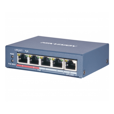 ���������� Hikvision DS-3E0505P-E/M 4 × Gigabit PoE-�����, 1 × Gigabit RJ45 ����