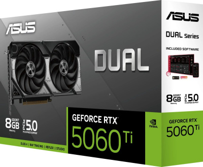 ���������� ASUS NVIDIA GeForce RTX 5060 Ti 8Gb (DUAL-RTX5060TI-8G), GDDR7, Ret 90YV0MP3-M0NA00