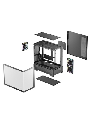 ������ Deepcool CG380U 3F, TG (aquarium), 3x120mm ARGB Fan, mini-ITX, mATX, ������