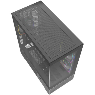 ������ Powercase Vision Micro S4B, Tempered Glass, Type-C, 3x 120mm ARGB PWM Fan, ARGB+PWM HUB, ������, mATX  (CVMMSHB-A3)