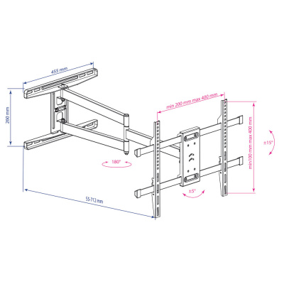 ��������� Kromax DIX-20 ������ 22"-65" max.45�� VESA 400x400 ���������-��������� � ���������