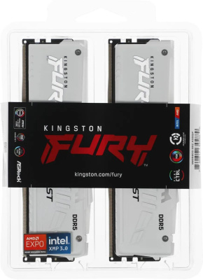 ������ DDR5 2x16GB 6000MHz Kingston KF560C36BWE2AK2-32 Fury Beast White Expo RGB RTL 