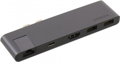 USB-��� UGREEN CM218 (50984) Dual USB-C 6-in-1 Multifunctional Converter. ����: �����