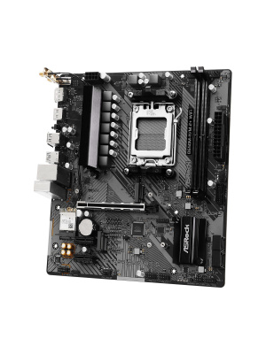 ����������� ����� ASROCK B650M-H/M.2+WIFI, AM5, B650, 2*DDR5, 4*SATA, 2*M.2, 3*USB 3.2, 2*USB 2.0, Type-C,  1*PCIx16, 2*PCIx1, 1xM.2 (Key E), HDMI+DP, mATX