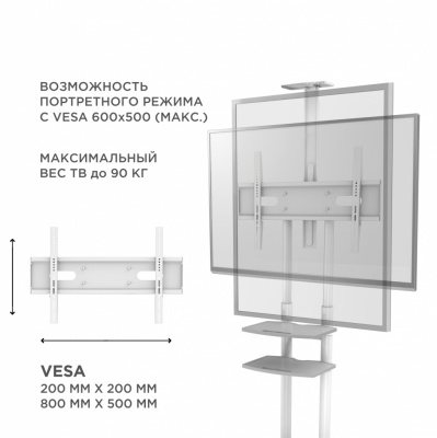 ��������� ������ Onkron TS1881 white 55-80" max 90�� VESA 800x400