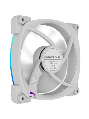 ���������� Powercase (M55-12W ARGB) White 120x120x25�� (PWM, 4pin PWM (M+F)+ 3pin ARGB (M+F), 600-1800�10% ��/���) Bulk