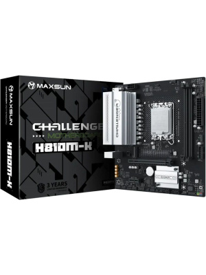 ����������� ����� MAXSUN MS-Challenger H810M-K, B810, LGA1851,  2*DDR5, 2*SATA3, 1*M.2, USB 3.2, USB 2.0, 1*PCIEx16, 1*PCIEx1, HDMI+DP, mATX