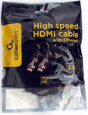 ������ HDMI Cablexpert CCP-HDMI8K-2.5M, 2.5�, v2.1, 8K, 19M/19M, ������, �����.�������, �����, �����