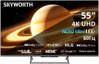 ��������� QLED Skyworth 55" 55X67H Eye Care Frameless, 4K Ultra HD 60Hz WiFi Smart TV, ������