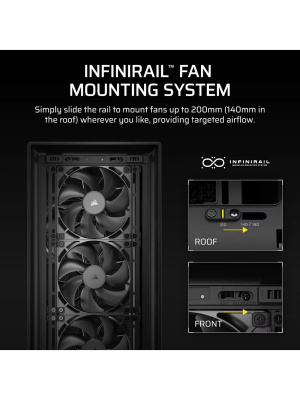 ������ Corsair Frame 5000D RS High-Airflow, Midi-Tower, TG, 4x140mm, 4xUSB-A 3.2, 1xUSB 3.2 Type-C, E-ATX, ATX, mATX, mITX Black
