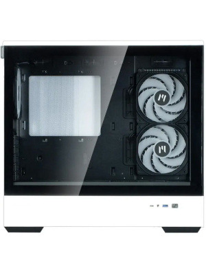 ������ ZALMAN P30 BW, MATX, BLACK/WHITE, WINDOW, 2x3.5", 3x2.5", 1xUSB TYPE-C, 1xUSB3.0, SIDE 2x120mm ARGB, REAR 1x120mm ARGB