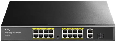 ���������� Cudy FS1018PS1 (L2) 16x100����/� 2x1����/� 1SFP 16PoE+ 200W �������������