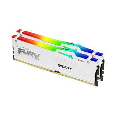 ������ �����������/ Kingston 32GB 5600MT/s DDR5 CL40 DIMM (Kit of 2) FURY Beast White RGB XMP (KF556C40BWAK2-32)
