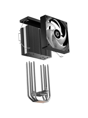 ����� ID-COOLING SE-214-XT V2 LGA1851/1700/1200/115X/AM5/AM4 (TDP 200W, PWM, 4 ����.������ ������� ��������, FAN 120mm, Random Spectrum Lighting) RET