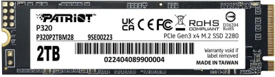 ���������� SSD Patriot PCIe 3.0 x4 2TB P320P2TBM28 P320 M.2 2280