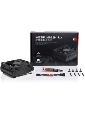 ����� ��� ���������� Noctua NH-L9i-17xx chromax.black (59W, 4-pin PWM, 37mm, Al/Cu, 2x6mm, 1x92x92x14mm, 33.84CFM, 23.6dBA, 2500RPM, S: 1851/1700, Black)