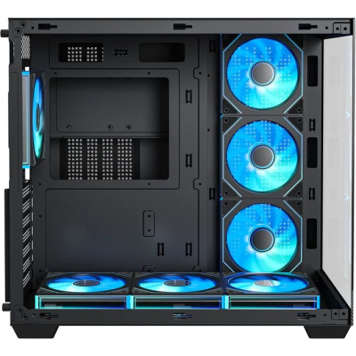 ������ XASTRA QW500 7ARGB-C10-UC Black ATX/Aquarium/Screewless/7x120mm ARGB PWM FM fans/Argb+PWM HUB 10port/Type-C/ QW500-7FM12A-C10-UC