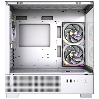 ������ Powercase Vision Micro S4W, Tempered Glass, Type-C, 3x 120mm ARGB PWM Fan, ARGB+PWM HUB, �����, mATX  (CVMMSHW-A3)