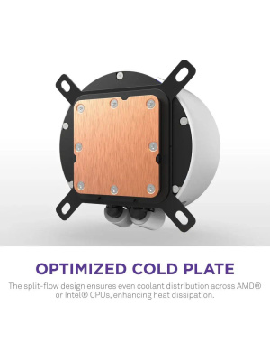 ������� ����������� ���������� NZXT Kraken Elite 280 RGB (250W, 280mm, LED temp., White/ Fans: 2x140mm, 98.61 CFM, 34.5dBA, 2000RPM/ Pump height 65mm, 2800RPM, Rad thickness 27mm/ S: 1851, 1700, 1200, 115X, AM5, AM4)
