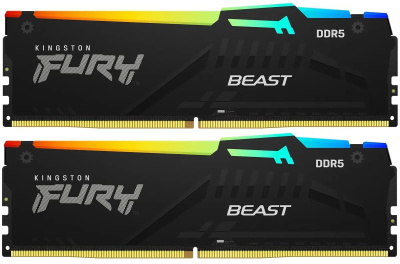 ����������� ������ Kingston Fury Beast RGB KF556C40BB2AK2-64 DDR5 - 2x 32�� 5600���, DIMM, Ret