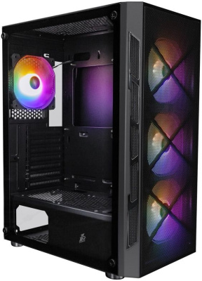 ������ 1STPLAYER FIREBASE XP Black  ATX  4x120mm LED fans  XP-BK-4F1