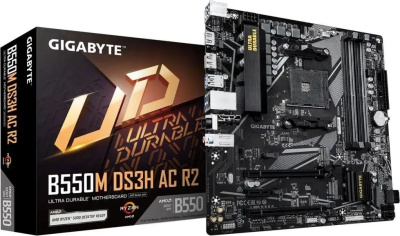����������� ����� Gigabyte B550M DS3H AC R2, SocketAM4, AMD B550, mATX, Ret