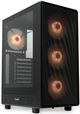 ������ �� ��� ����� ������� HSPD M510, Mesh Mid Tower, Black, M510-TGBK-ARGB