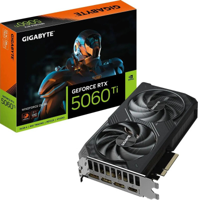���������� Gigabyte NVIDIA GeForce RTX 5060 Ti 8�� Windforce, GDDR7, OC, GV-N506TWF2OC-8GD 1.0 Ret