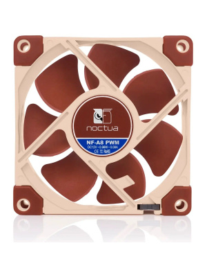 ����� ��� ������� Noctua NF-A8 PWM (80x80x25mm, 4-pin PWM, 32.67CFM, 17.7dBA, 2200RPM, Beige/Brown)