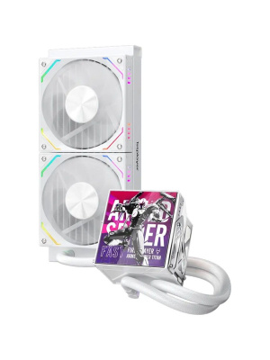 ������� �������� ���������� 1STPLAYER F.A.S.T. FT-240 White / 2x120mm ARGB fans, 250W TDP, 3.95" LCD screen / FT-240-WH