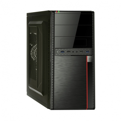 ������ Minitower MA-371X Exegate EX277437RUS Black, mATX UN500, 120mm 2*USB+2*USB3.0, Audio