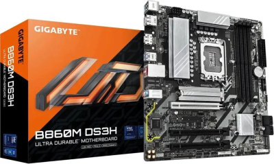 ����������� ����� Gigabyte B860M DS3H, Socket-1851, Intel B860, mATX, Ret