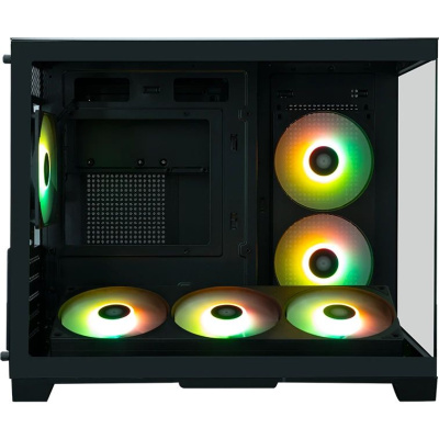 ������ XASTRA QR500M 6ARGB-FC-C6-UC Black mATX/Aquarium/ 2 Curve Glass /1x360mm+1x240mm+1x120mm ARGB PWM FM fans/ Argb+PWM HUB 6port /Type-C/ QR500M-1FA36A-1FA24A-1FC12A-C6-UC