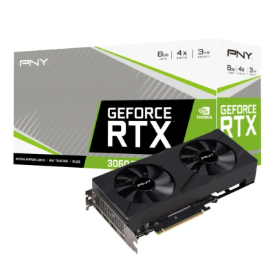 ���������� PNY RTX3060Ti 8GB GDDR6X VERTO 2FAN GDDR6X 256-bit DPx3 HDMI RTL (VCG3061T8LDFBPB1)