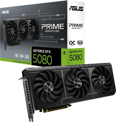 ���������� ASUS NVIDIA GeForce RTX 5080 PRIME OC 16Gb PRIME-RTX5080-O16G, 90YV0LX0-M0NA00