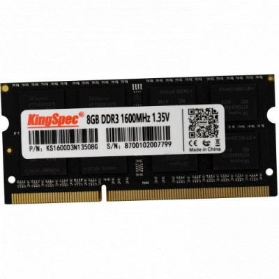 ������ 8Gb Kingspec KS1600D3N13508G DDR3, 1600MHz, RTL, PC3-12800, CL11, SO-DIMM 204-pin, 1.35�