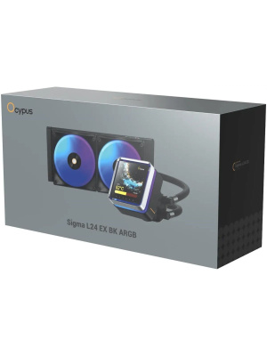 ������� ����������� ���������� Ocypus Sigma L24 EX BK ARGB (290W, 240mm, LED, Black, ARGB/ Fans: 2x120mm, 36dBA, 88CFM, 2400RPM/ Pump height 99mm, 27dBA, 3100RPM, Rad thickness 27mm/ S: 1851, 1700, 1200, 115X, AM5, AM4)